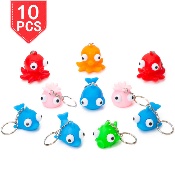 PROLOSO 10 Pack Squishy Fidget Toys Slow Rising Blue Animals Stress Re
